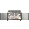 Orikool 60 IN Commercial Refrigerators Sandwich&Salad Prep Table with a Butcher Block Cutting Board, Protection Lid, Cold Storage, ETL Certified