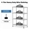 1000 lbs Storage Shelving 4-Tier Utility Shelving Unit Steel Organizer Wire Rack for Home,Kitchen,Office,Chrome (13.7" D x 23.6" W x 53.4" H)