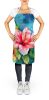 Hawaii Hawaiian Hibiscus in Watercolor Apron Cooking Kitchen Server Baking Crafts Gardening for Adult Women Men, Unisex, Large, Multicolor
