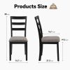 Farmhouse Style Dining Chairs Set of 2, Wooden Kitchen Chairs, Solid Wood Legs, High Ladder Back, Non-Slip Foot Pads, Sturdy Design