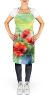 Ohio Scarlet Carnations in Watercolor Apron Cooking Kitchen Server Baking Crafts Gardening for Adult Women Men, Unisex, Large, Multicolor