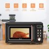 700W Retro Countertop Microwave Oven with 5 Micro Power and Auto Cooking Function