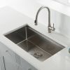 Aqucubic Handmade 304 Stainless Steel Undermount Kitchen Sink with Accessories