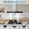 30 inch / 36 inch Island Range Hood 700 CFM Dual-Sided Ceiling Mount Vent Hood, Convertible Ducted/Ductless, Touch,Gesture & Remote Control