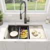 Aqucubic Handmade 304 Stainless Steel Undermount Kitchen Sink with Accessories