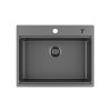 Aqucubic Gunmetal Black CUPC Handmade 304 Stainless Steel Topmount Kitchen Sink with Accessories and faucet