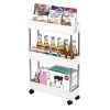Three and four tier cart shelves, bedroom shelves, kitchen activity shelves