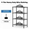 1000 lbs Storage Shelving 4-Tier Utility Shelving Unit Steel Organizer Wire Rack for Home,Kitchen,Office,Chrome (13.7" D x 23.6" W x 53.4" H)