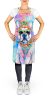 French Bulldog Hippie Dawg Apron Cooking Kitchen Server Baking Crafts Gardening for Adult Women Men, Unisex, Large, Multicolor