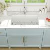 32"x19" Undermount White Ceramic Kitchen Sink Single Bowl,Kitchen Sink Double Bowl with Strainer