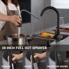 Kitchen Faucets with Soap Dispenser, Solid Stainless Steel Kitchen Faucet with Pull Down Sprayer 3 Modes, Modern Kitchen Sink Faucets with Sprayer
